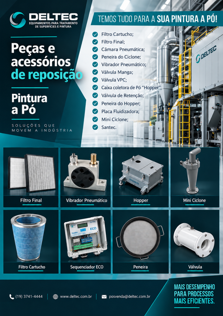 Atendimento pós-venda DELTEC para suporte técnico, peças e soluções em pintura industrial.